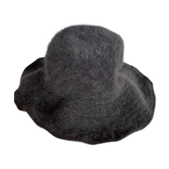 Fuzzy Bucket Hat Gray Angora and Nylon By Hat Attack - Picture 3 of 8